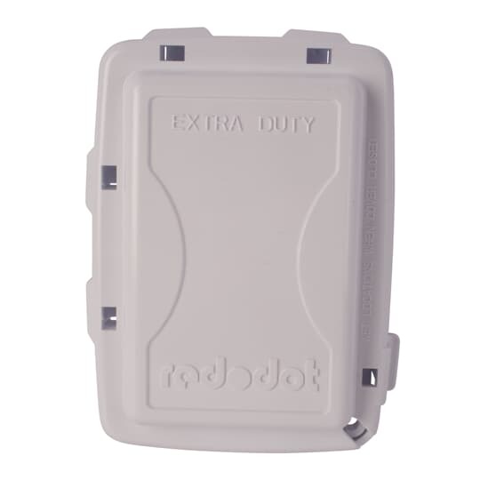 Single Gang While-In-Use Universal Medium Cover, 2-7/8 Inch Internal Depth, White, Non-Metallic, For use with Duplex, GFI, Switch and Single Receptacles