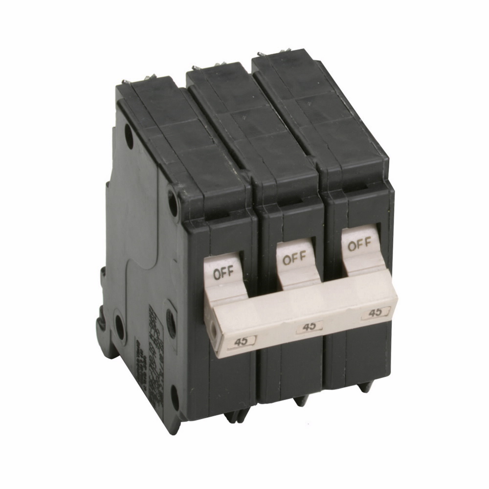 Eaton CH thermal magnetic circuit breaker,Type CH 3/4-Inch standard circuit breaker,45 A,10 kAIC,Three-pole,240V,CH,Common breaker trip,#10-1/0 AWG Cu/Al,CH,Type CH Loadcenters
