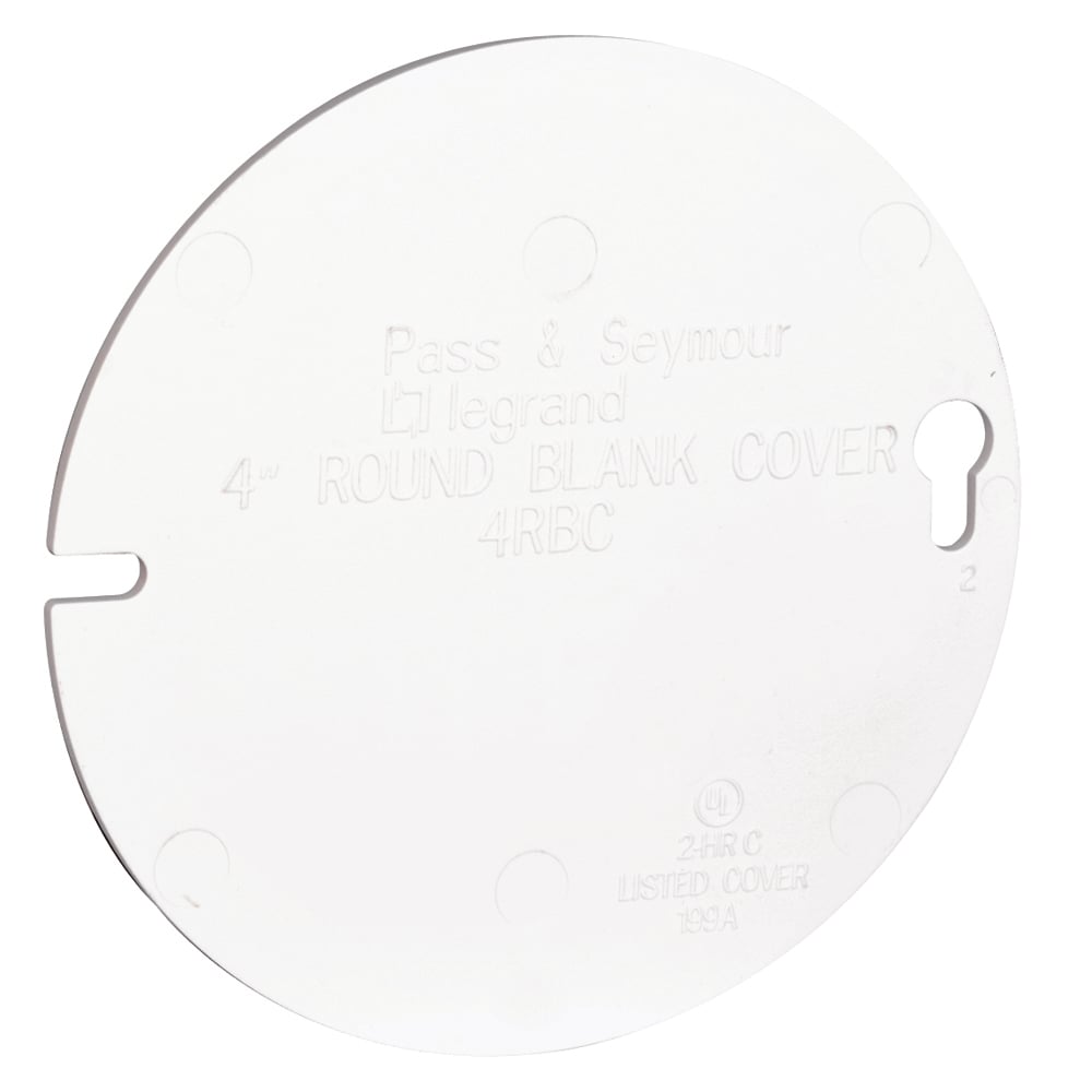 4 Inch Round Flat Blank Cover White. 50 pack.