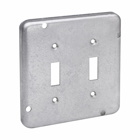 Eaton Crouse-Hinds series Square Surface Cover, 4-11/16", Raised surface, Steel, For two toggle switches, 9.0 cubic inch capacity