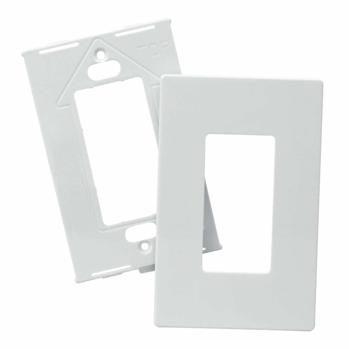 Eaton Screwless wallplate, Screwless, Ivory, Decorator Cutout, Polycarbonate, Two- gang, Mid-size
