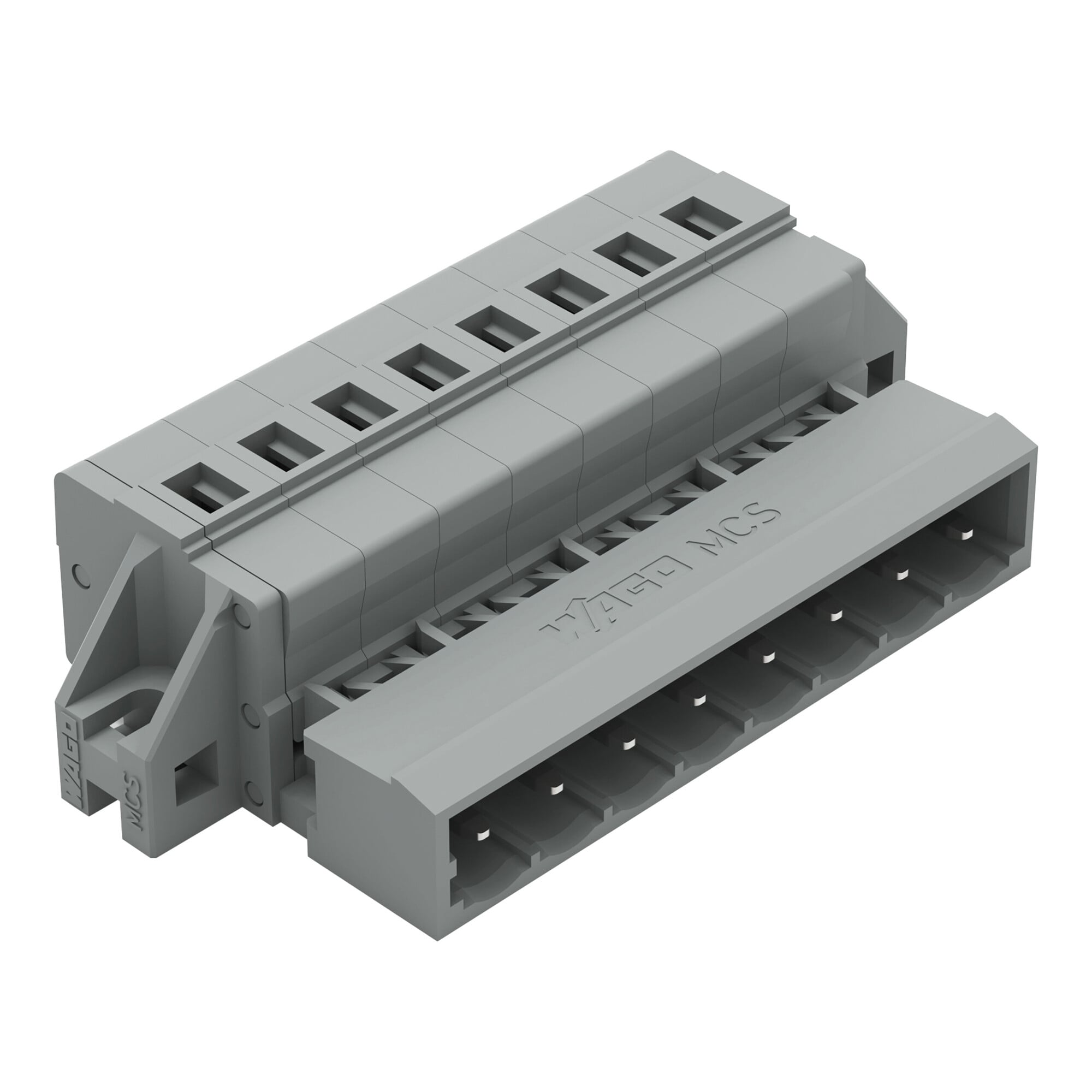 1-conductor male connector; CAGE CLAMP; 2.5 mm; Pin spacing 5 mm; 8-pole; clamping collar; 2,50 mm; gray
