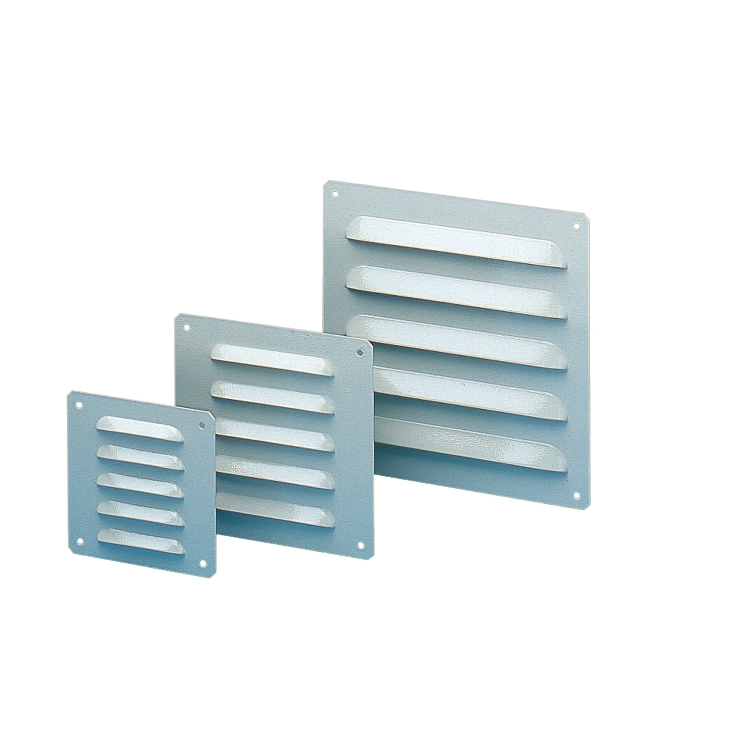 Metal outlet grille cut-out 95 x 90mm ext dim 120x120mm IP23
