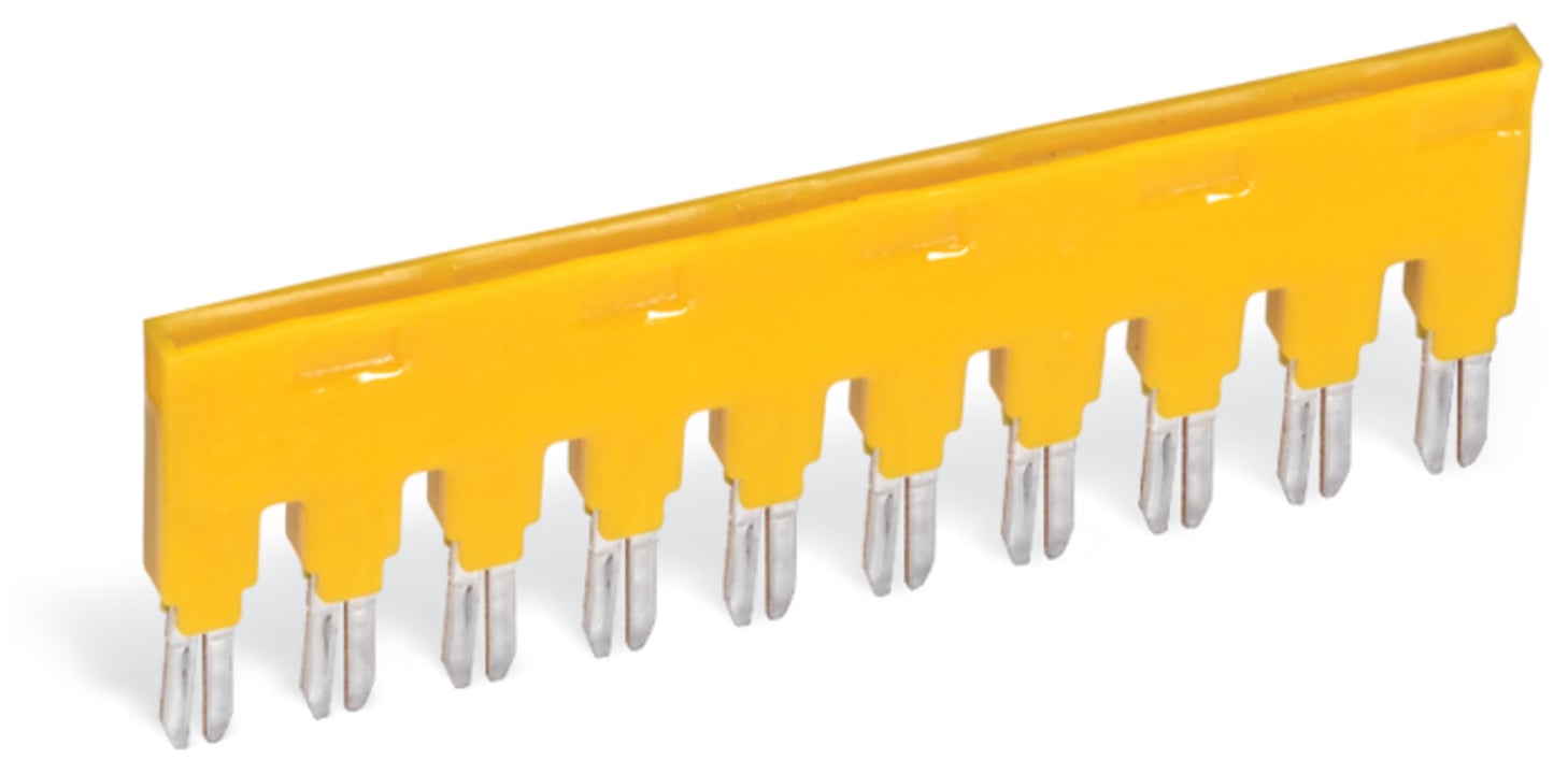 Jumper; for jumper slot; 10-way; insulated; yellow