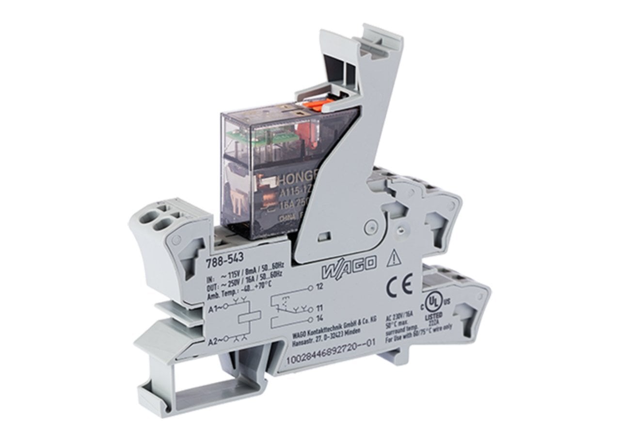 Relay module; Nominal input voltage: 115 VAC; 1 changeover contact; Limiting continuous current: 16 A; with manual operation; Red status indicator; Module width: 15 mm