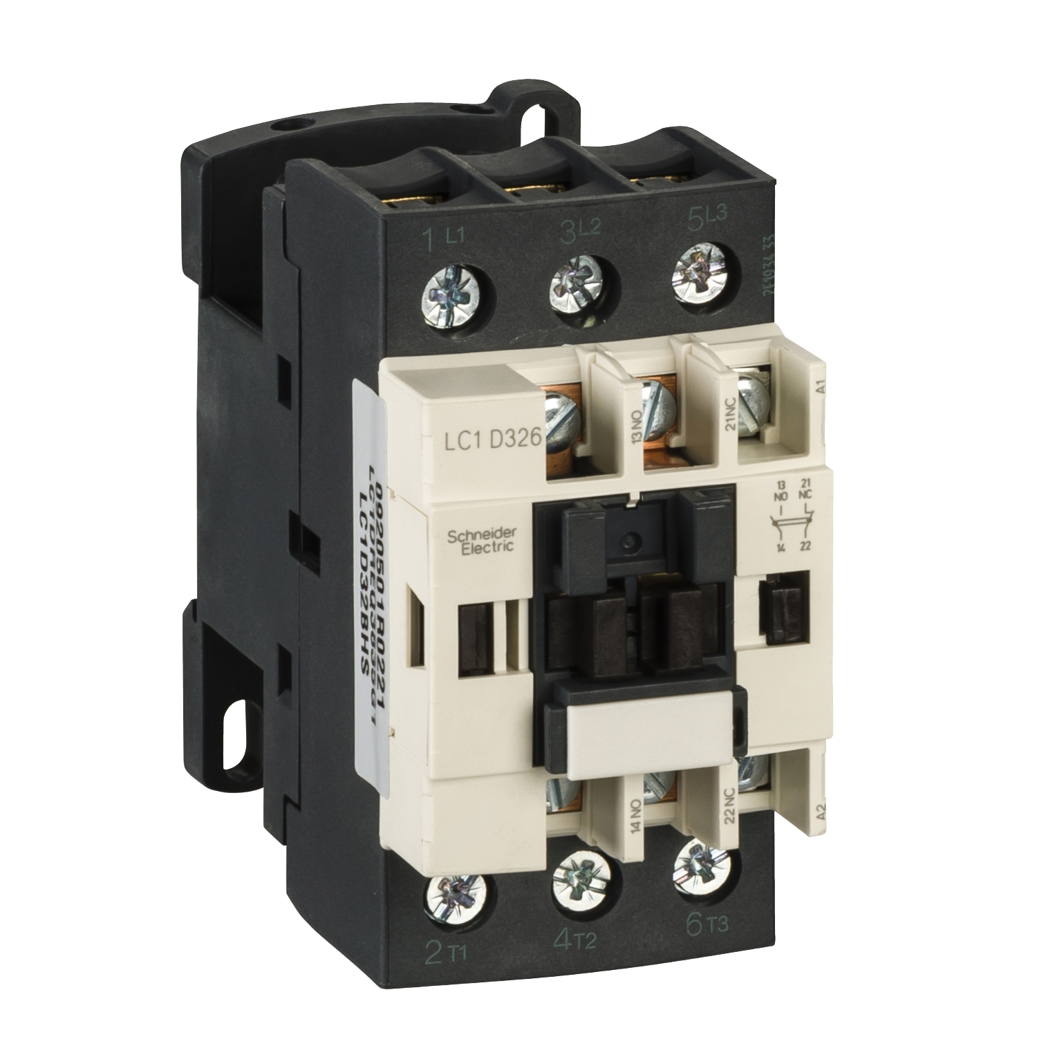 Contactor, TeSys Deca, 32A, 3 pole, 120VAC, W/1NO-1NC