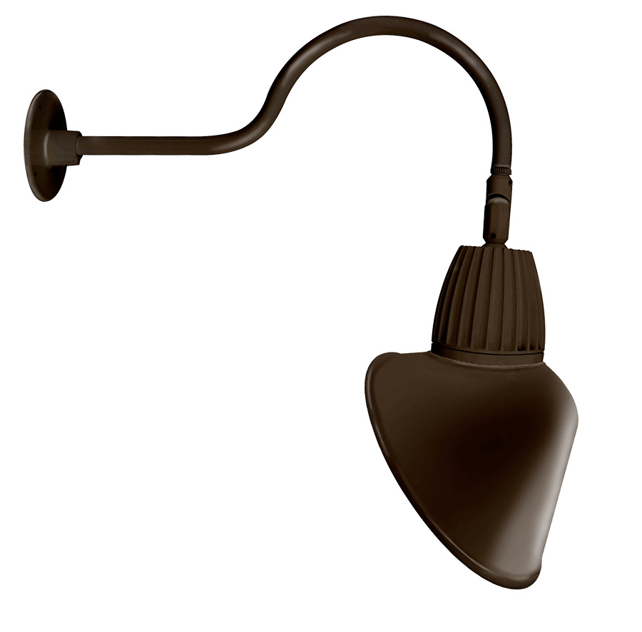 Decorative 388 Lumens Gooseneck 13W 4000K 24 Inches Arm Angled Cone 15 Inches Brown