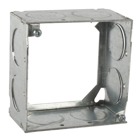 Square Box Extension Ring, 30.3 Cubic Inches, 4 Inch Square x 2-1/8 Inch Deep, 1 Inch Knockouts, Pre-Galvanized Steel