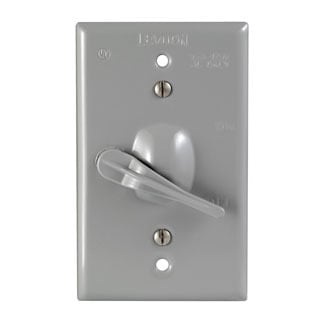 1-Gang Toggle with Switch Device Switch Wallplate, Weather-Resistant, Die-Cast Zinc, Box Mount, Horizontal Or Vertical, Gray