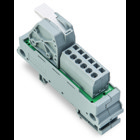 SINGLE POLE POWER DISTRIBUTION PCB. MAX. 65A SERIES 2716 (LEVER)  INPUT, TO [6] 10A FRONT-ENTRY BLOCKS