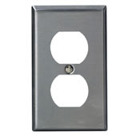 1-Gang Duplex Device Receptacle Wallplate, Standard Size, 302 Stainless Steel, Device Mount, Stainless Steel, Brushed Finish