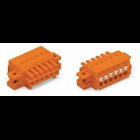 1-conductor female connector; push-button; Push-in CAGE CLAMP; 1.5 mm; Pin spacing 3.81 mm; 12-pole; 100% protected against mismating; clamping collar; 1,50 mm; orange