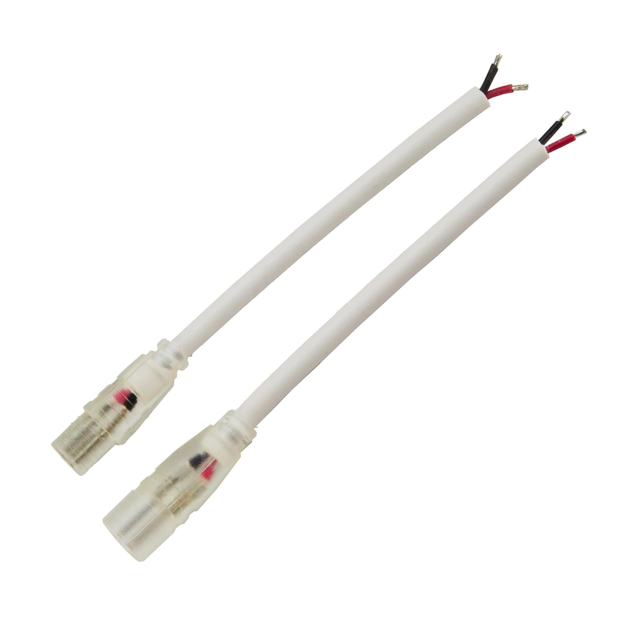 Wet Location Solder Connector Pair (10.5mm Plugs) - White PVC 2464, 25 Pack