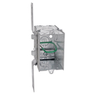 Gangable Switch Box, 18 Cubic Inches, 3 Inches Long x 2 Inches Wide x 3-1/2 Inches Deep, 1/2 Inch Knockouts, Pre-Galvanized Steel, Non-Metallic Cable Clamps (C-5), 10-1/2 Inch #12 AWG Solid Pigtail, and CV Bracket 7/8 Inches, For use with Non-Metallic Sheathed Cable