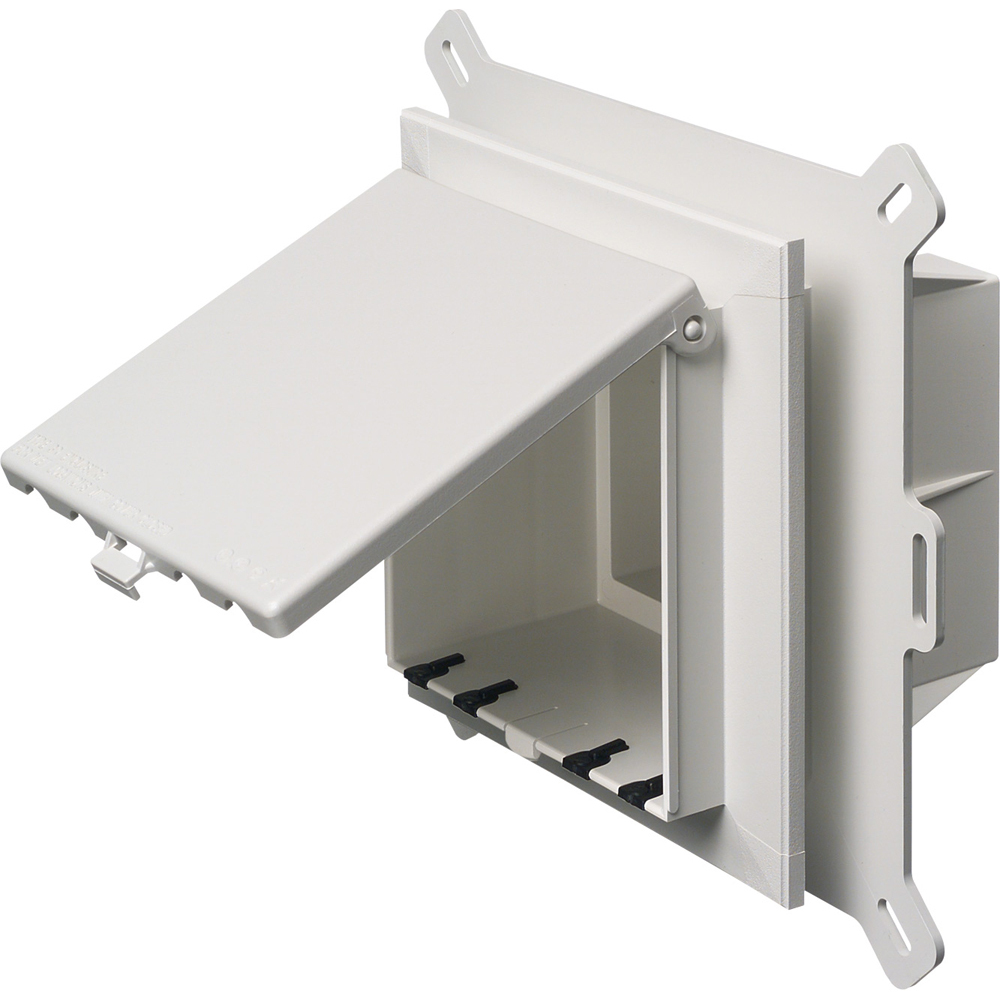Low profile Inbox for new vinyl siding construction. Vertical with weatherproof while in use Extra Duty white paintable cover. Two gang.