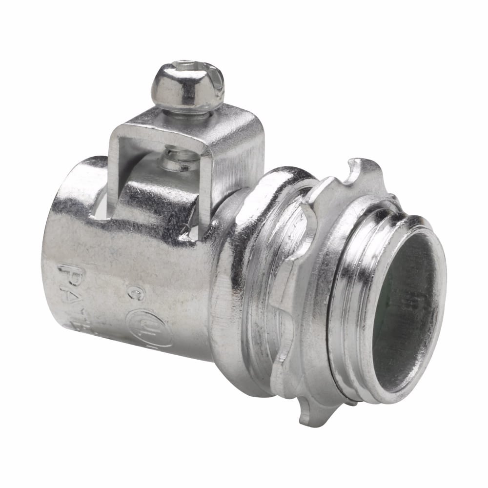 Eaton Crouse-Hinds series ACB connector, 0.400-0.660" cable opening, AC/MC and FMC, Straight, Steel, 3/8"