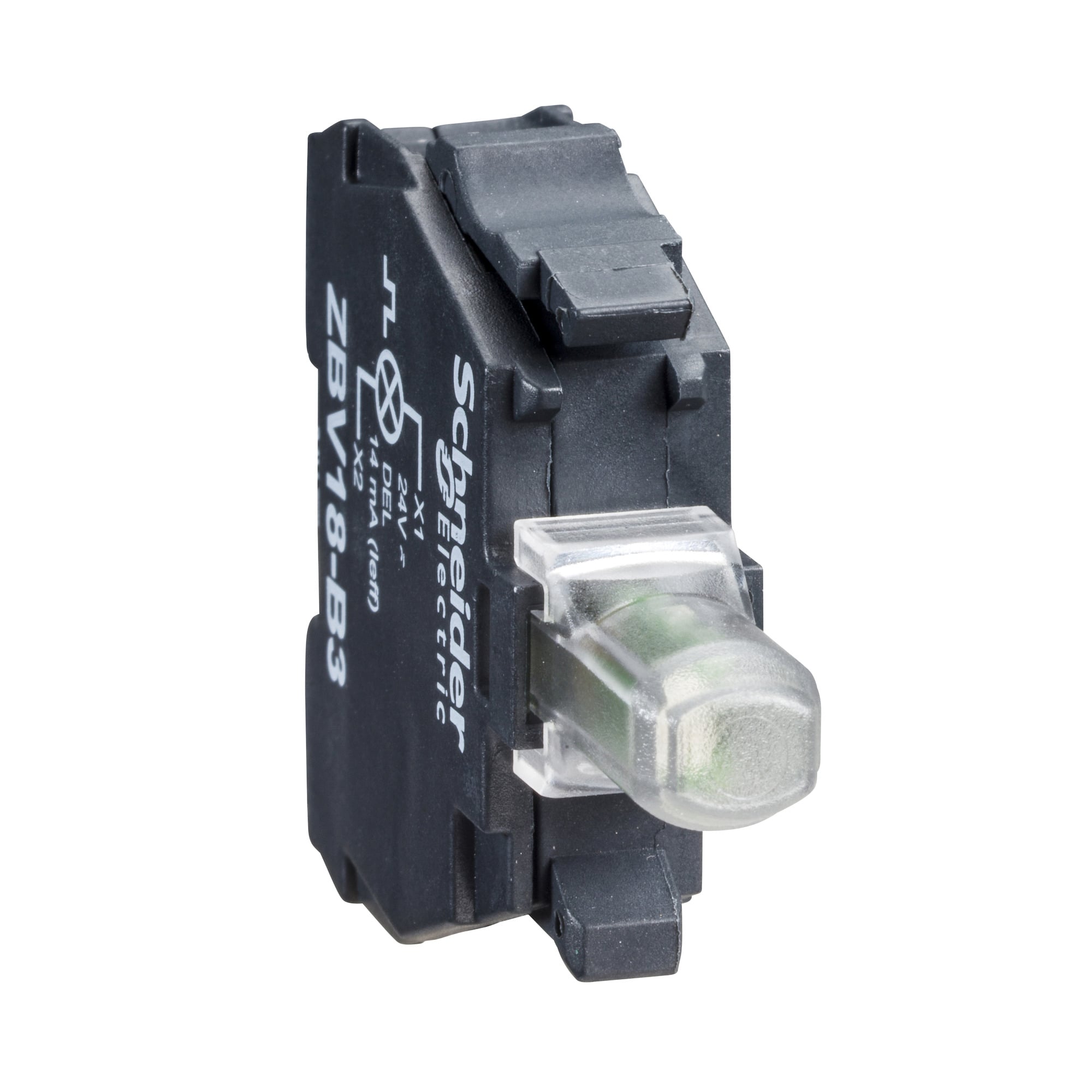 Light block, Harmony XB4, Harmony XB5, green flashing for head 22 mm integral LED 24 V screw clamp terminals