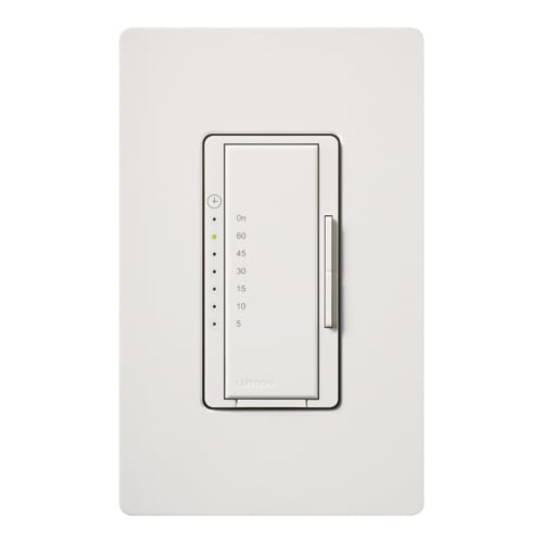 Maestro Countdown Timer, Single-pole, no neutral required, 120V/600W/VA (5A) in white