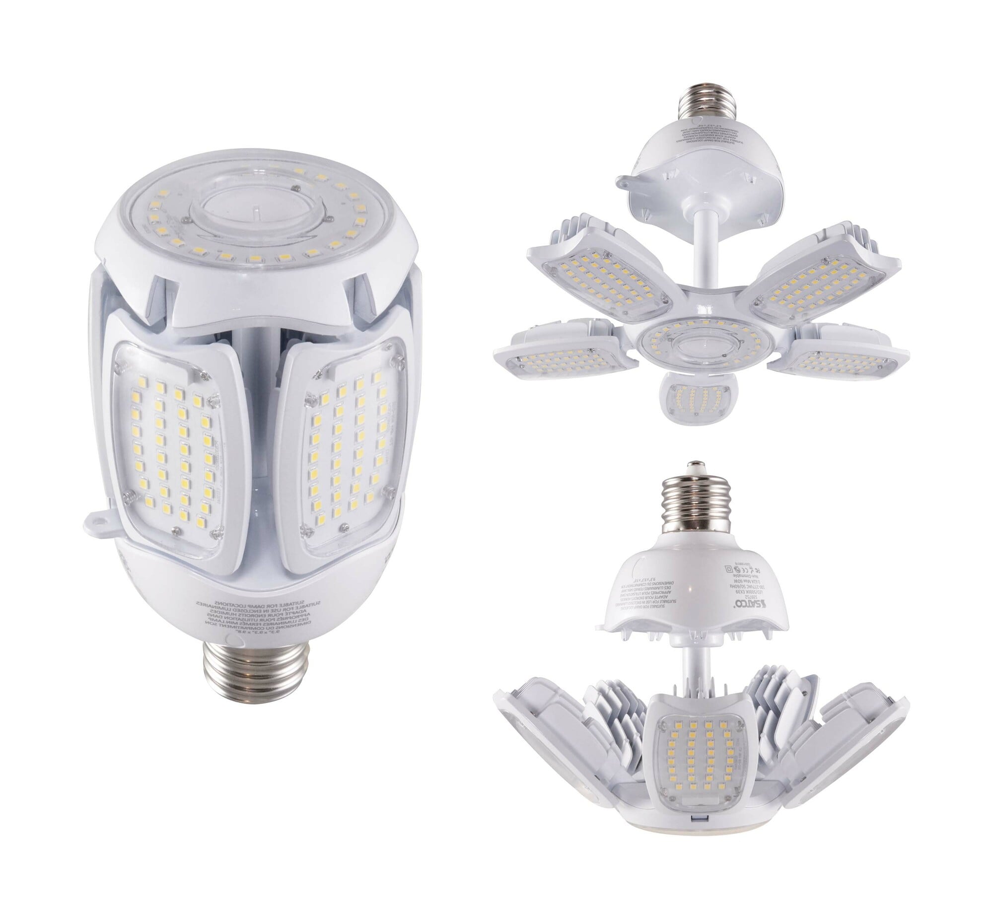 75 Watt LED HID Replacement - 5000K - Mogul Extended Base - Adjustable Beam Angle - 100-277 Volts