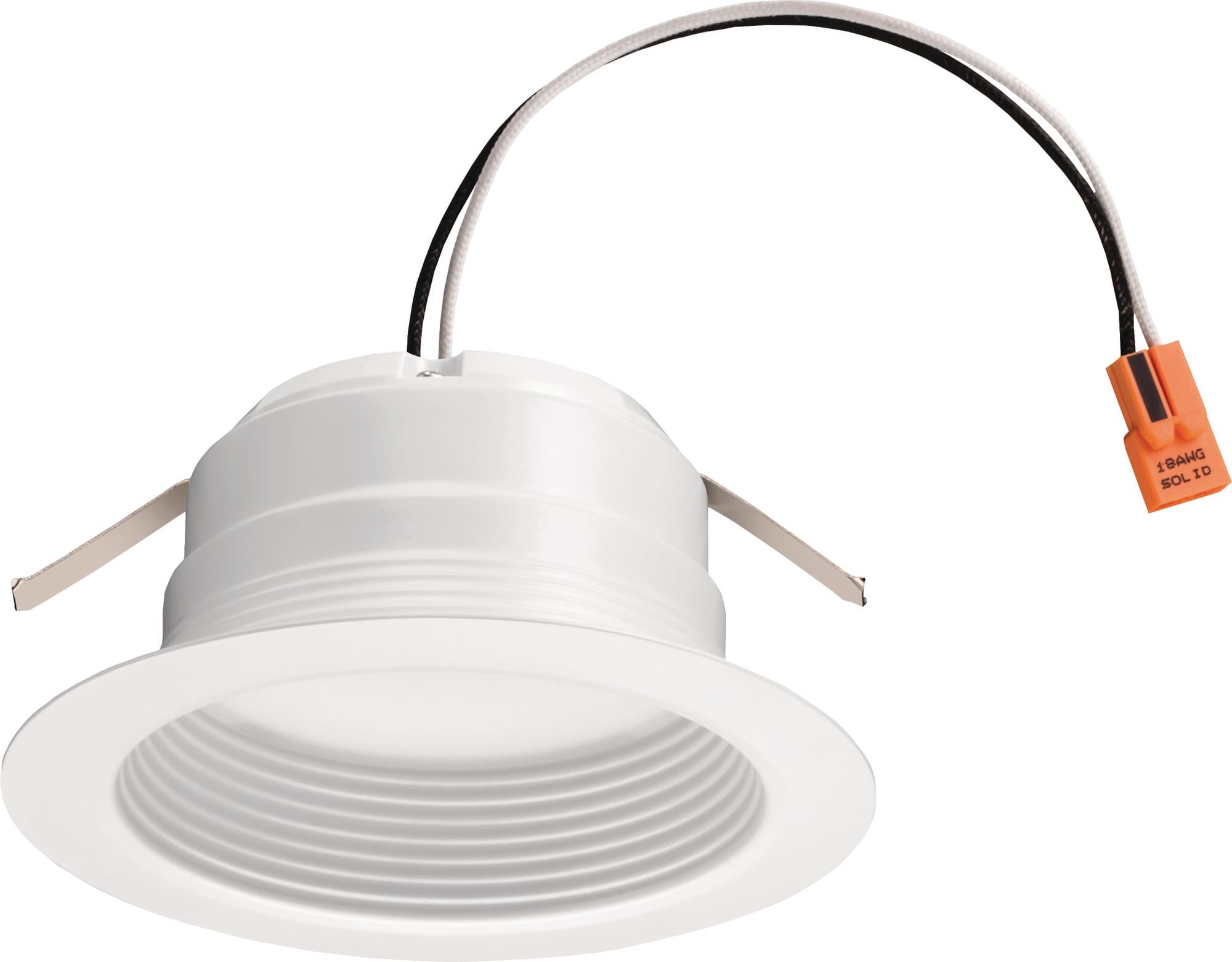 This Lithonia Lighting 4-inch LED recessed module with baffle trim is perfect for illuminating a variety of environments. Utilizing friction clip retention, the economical E-Series LED downlight fits most manufacturers 4 in. recessed can-style housings. Ideal for retrofitting and new construction in a wide variety of residential and light commercial settings such as multi-family residences, retail shops and offices.