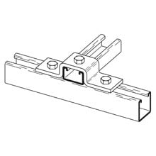 Eaton B-Line series U-support, 1" H x 5.43" L x 1.62" W, Steel, Electro-plated, 1/4" Gauge, Fits channel type 42