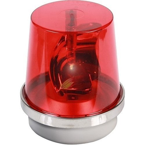 Rotating Halogen Beacon, gray base, red colored LED, 25000 hours, flash rate 75 fpm, 120/AC, 0.35 A