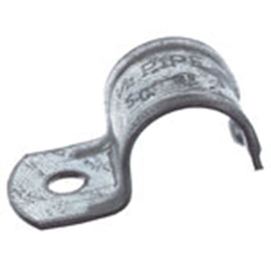 1 Inch, One Hole Pipe Strap, Malleable Iron-Zinc Plated, For Use with Rigid/IMC Conduit
