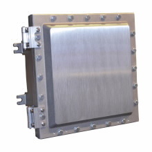 Eaton Crouse-Hinds series ECP enclosure, Rounded cover, 6-5/8" depth, 10" x 14" x 6", Copper-free aluminum, Bolt-on mounting feet