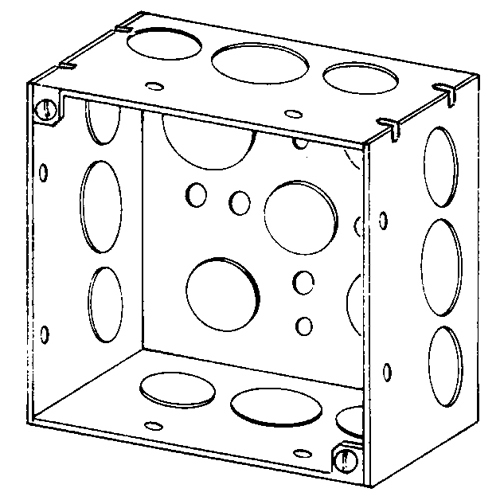 Features:With 3/4 And 1/2 IN Conduit Knockout, Standard:UL E18095, Number Of Outlet:16, Material:Steel, Size:4 X 4 X 2.125IN, Cubic Capacity:30.3CI