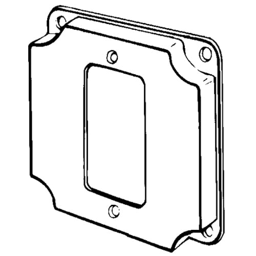 Features:Configuration One GFCI Device, Standard:UL E18095, Material:Steel, Shape:Square, Size:4 X 4 X 0.5IN, Cubic Capacity:7CI
