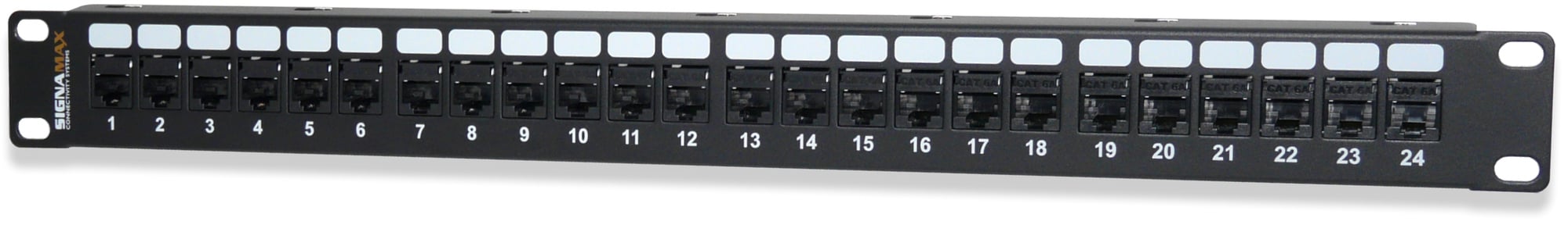 24-Port Category 5e Feed-Thru Unscreened HD Panel, 1 RMU