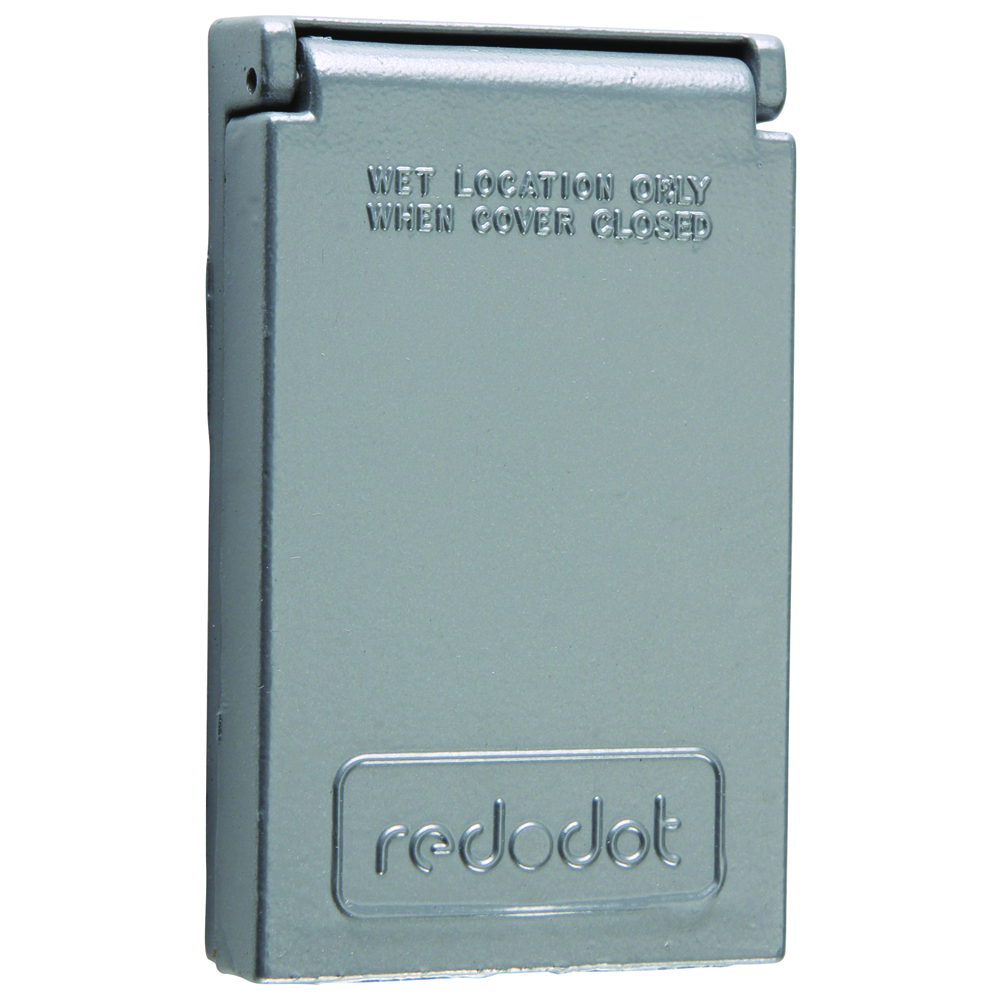 WeatherproofHeavy CastAluminum Cover Decorator/Ground Fault Circuit Interrupter Vertical, Gray