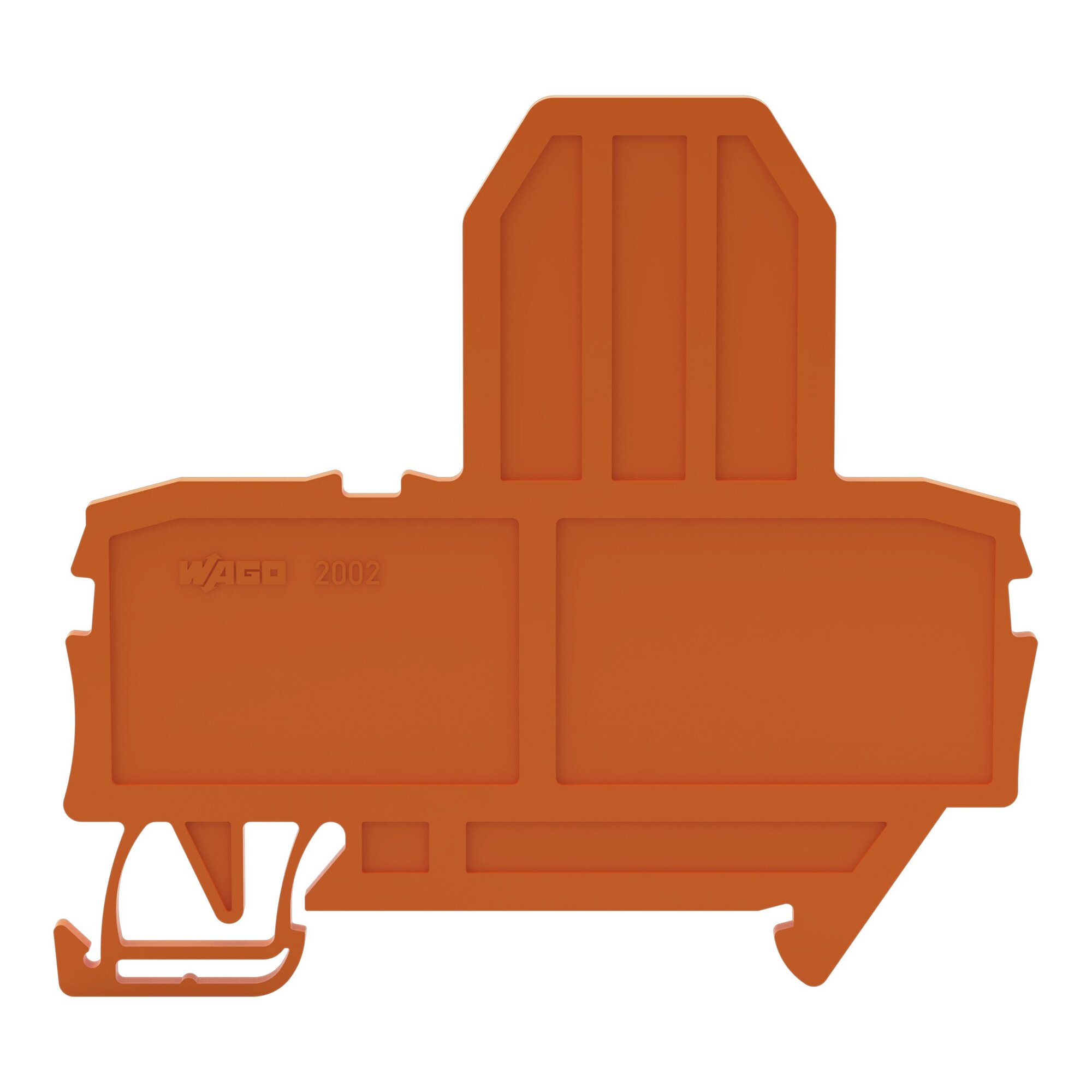 End plate for fuse terminal blocks; 2 mm thick; orange