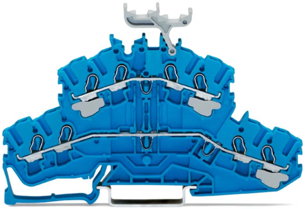 4-conductor double deck terminal block; Through/through terminal block; N/N; with marker carrier; suitable for Ex i applications; for DIN-rail 35 x 15 and 35 x 7.5; 2.5 mm; Push-in CAGE CLAMP; 2,50 mm; blue
