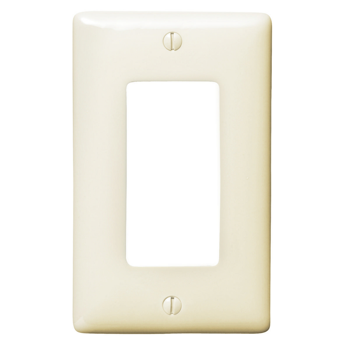 Hubbell Wiring Device Kellems, Wallplates and Box Covers, Wallplate,Nylon, Mid-Sized, 1-Gang, 1) Decorator, Light Almond