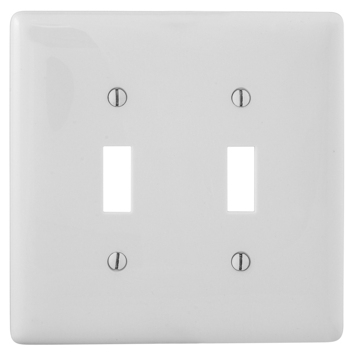 Wallplates and Box Covers, Wallplates,Nylon, 2-Gang, Jumbo, 2) Toggle Openings, White