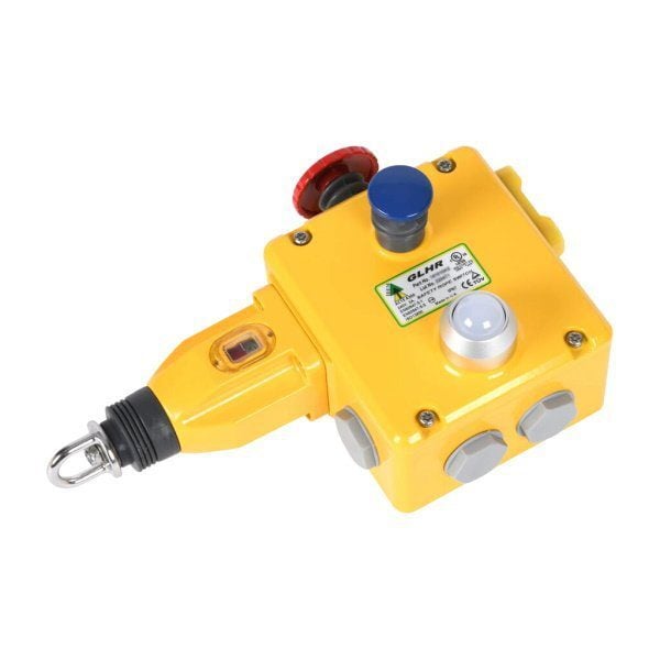 GLHR Cable Pull, Heavy Duty, 4 x 1/2 NPT Conduit Entries, 4-NC & 2-NO Contacts, E-Stop & LED, 110VDC