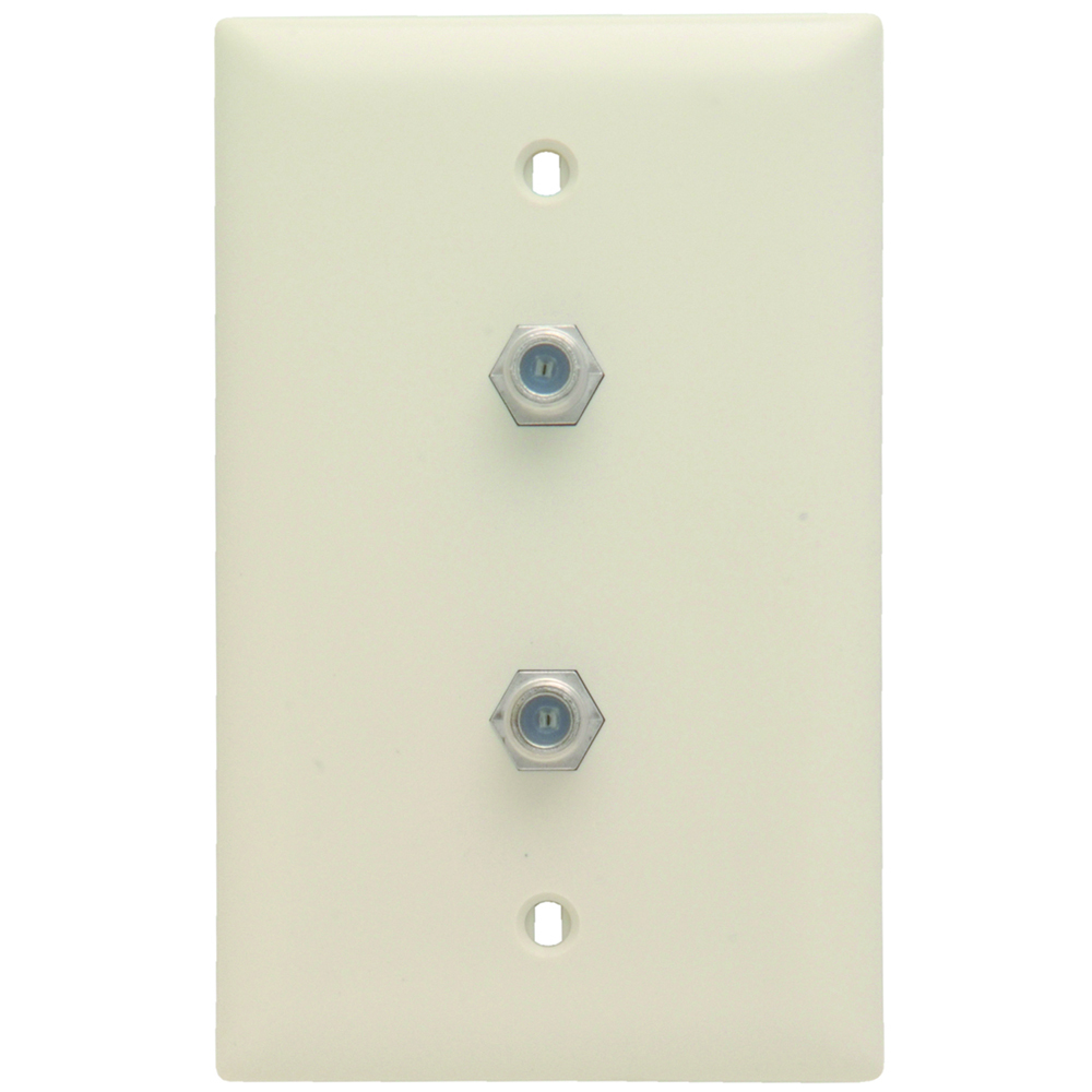 Dual 1 GHz F-Coupler Wall Plate, Light Almond (M10)