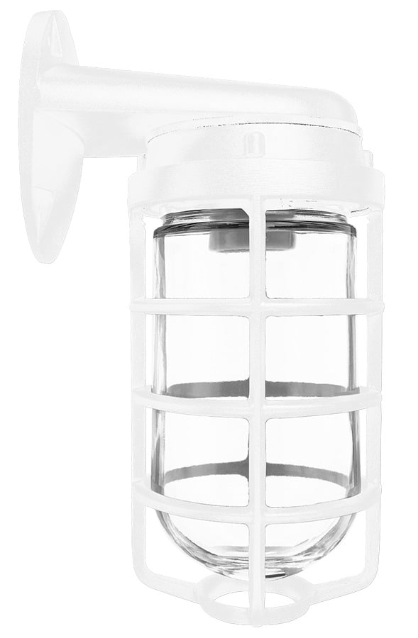Vaporproof Vbr 100 Wall Bracket White With Globeglobe Cast Guard
