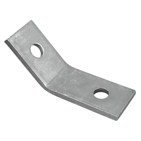 Two hole Steel Open Angle Fitting with SilverGalv finish.