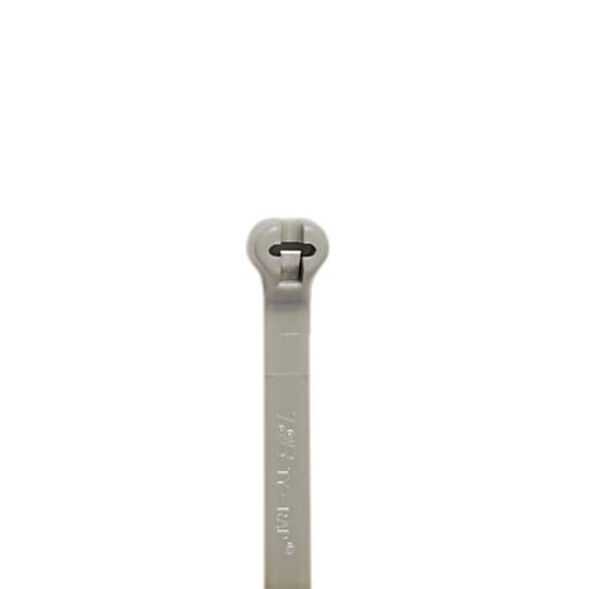 Cable Tie, Gray Polyamide (Nylon 6.6) for Temperatures up to 85 Degrees Celsius (185 F) for Indoor Applications, UL/EN/CSA62275 Type 2/21 Rated for AH-2 Plenum, Length of 92mm (3.6 Inches), Width of 2.3mm (0.09 Inches), Thickness of 1mm (0.04 Inches), Tensile Strength Rating of 80 Newtons (18 Pounds), Military Specified (MIL-SPEC MS3367-4-8), Bulk Pack