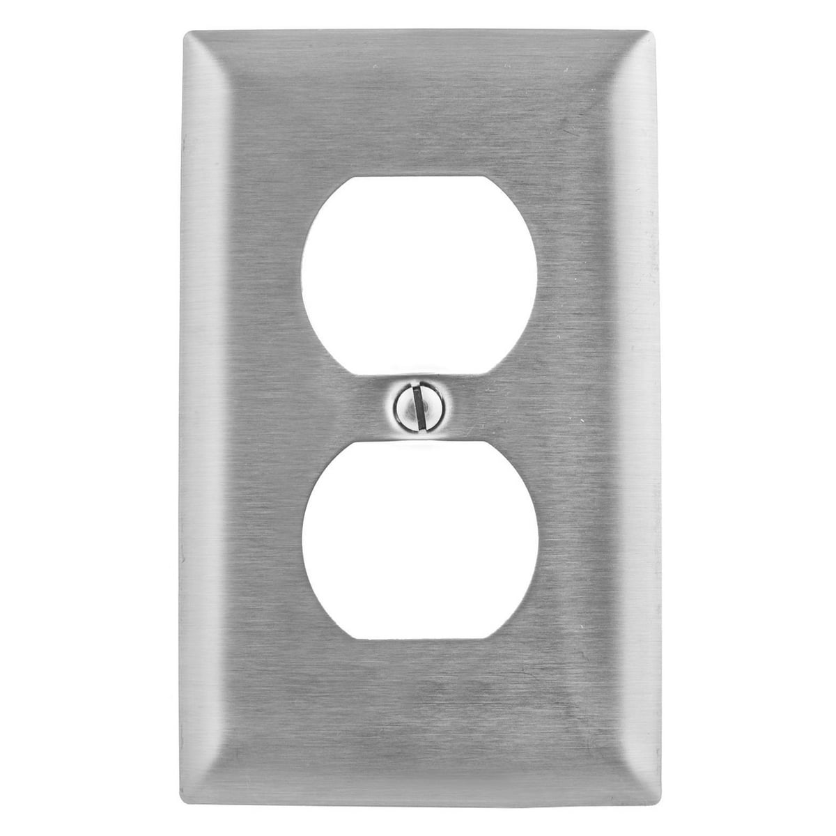 Twist-Lock Devices, Wallplates, 1-Gang, Accessories for 15 Amp  2 and 3 Wire Devices, Stainless steel 302/304, .035 in. (0.9), horizontal brushed finish.