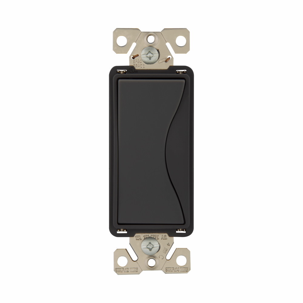 Eaton Aspire designer switch, #12 to 14 AWG, 15A, Residential, 120/277V, Back and push, Silver granite, Fan, LED, INC, FLR, MLV, ELV, CFL, Halogen, Four-way, Four-way, Polycarbonate