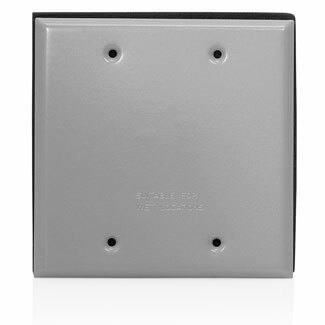 Two Gang Die-Cast Weatherproof Blank Cover, Includes Weatherproof Gasket and Mounting Screws - GRAY