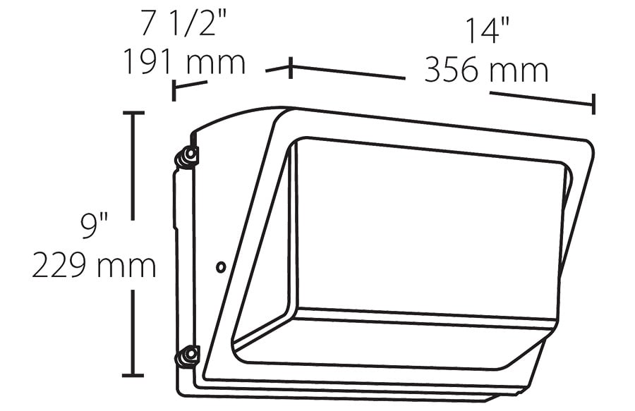 WALLPACK 37W COOL LED 120V PC with GLASS LENS BRONZE