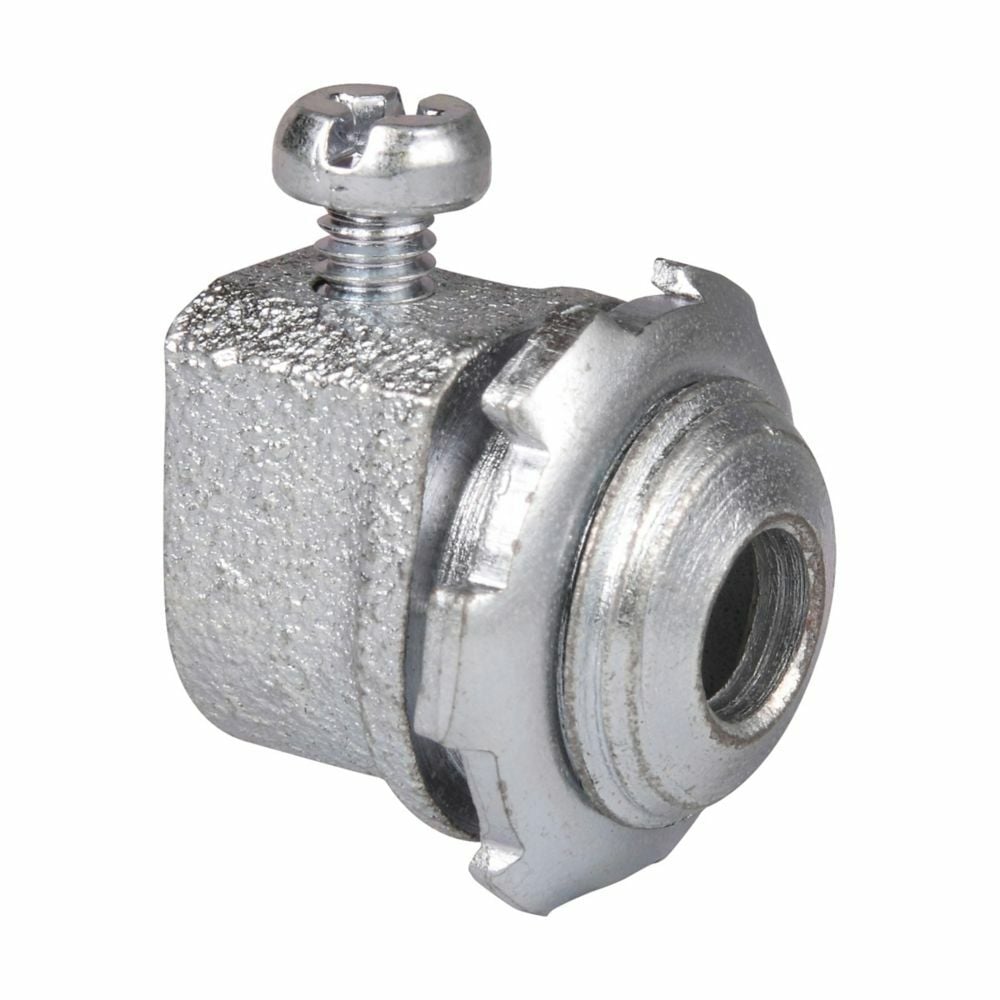 Eaton Crouse-Hinds series FMC set screw type connector, AC/MC and FMC, Malleable iron, 3/8"
