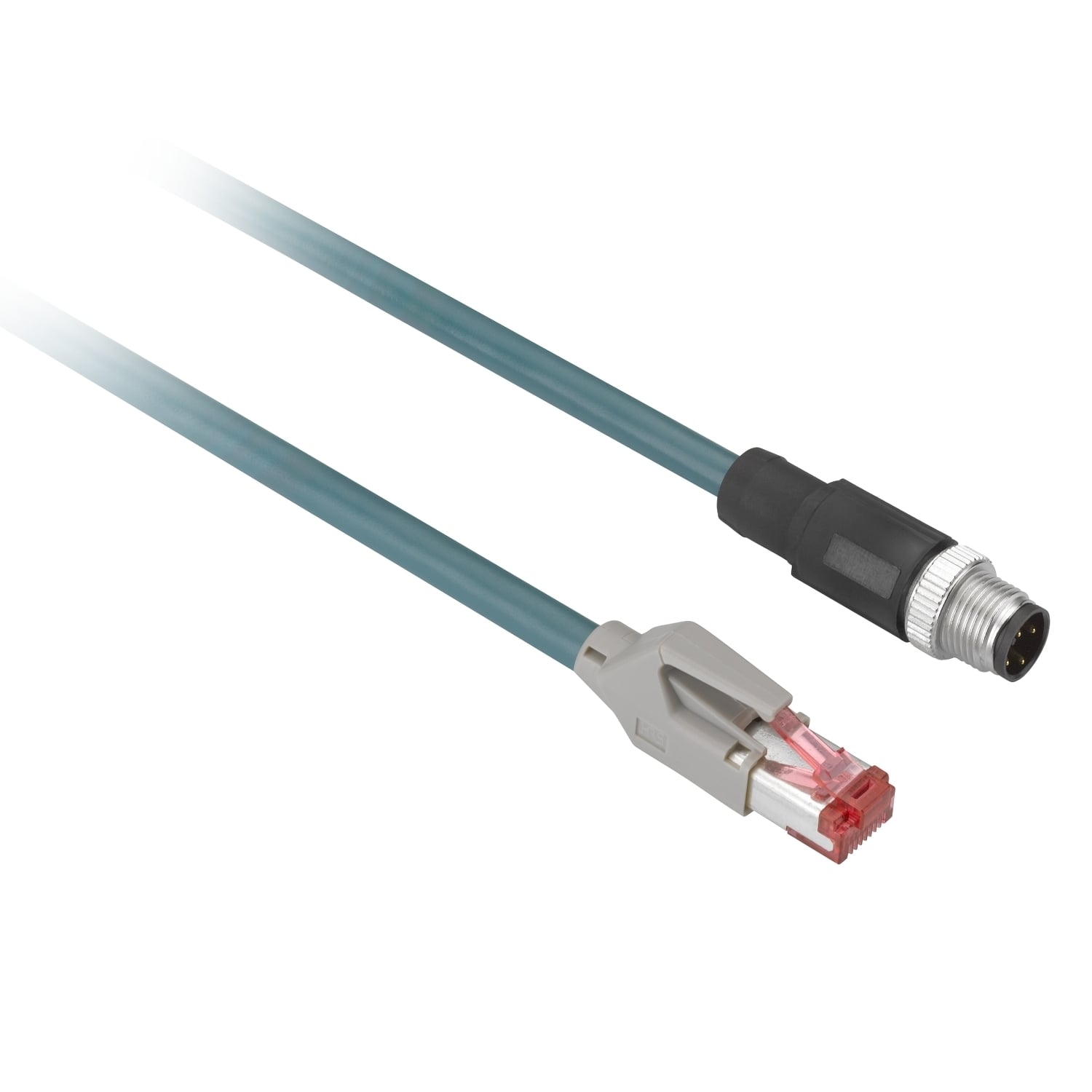 Ethernet copper cable, Radio frequency identification XG, M12 D coded to RJ45, 10 m