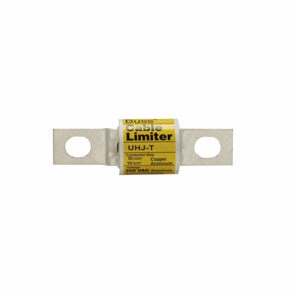 Eaton Bussmann series UHJ cable limiter, 100 kAIC, Center bolt end X offset bolted end, Copper: 350 kcmil, Aluminum: 500 kcmil, Non Indicating