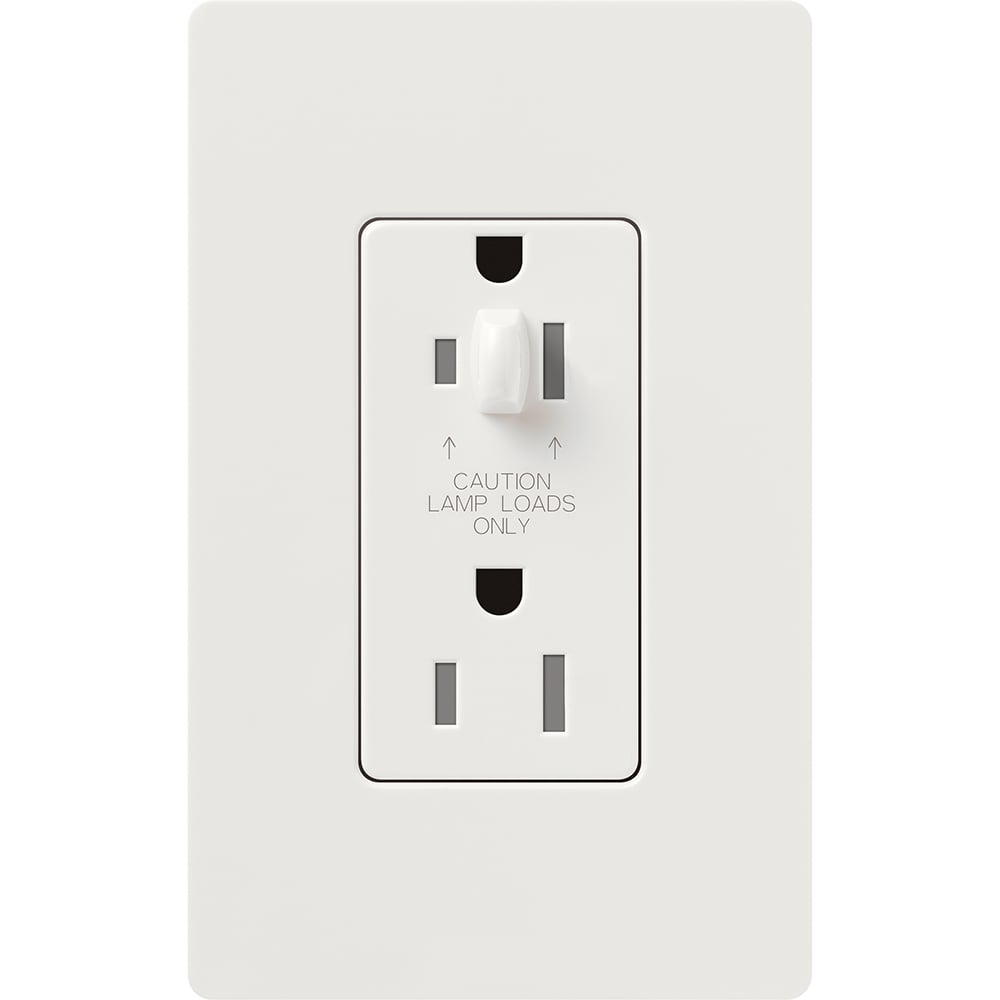 Claro, Gloss, Half dimming, tamper resistant receptacle, 15A/125V in white