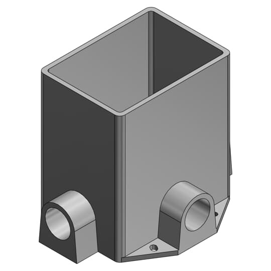 Single Gang Flush Service Floor Box, 35 Cubic Inches, Length 5-1/2 Inches, Width 4 Inches, Depth 3-5/8 Inches, 3/4 Inch Conduit Hubs, Plastic